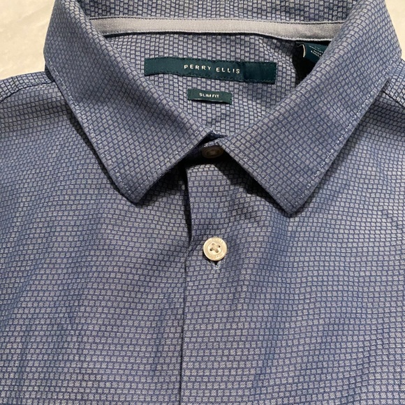Perry Ellis Blue Dress Shirt - Picture 2 of 4